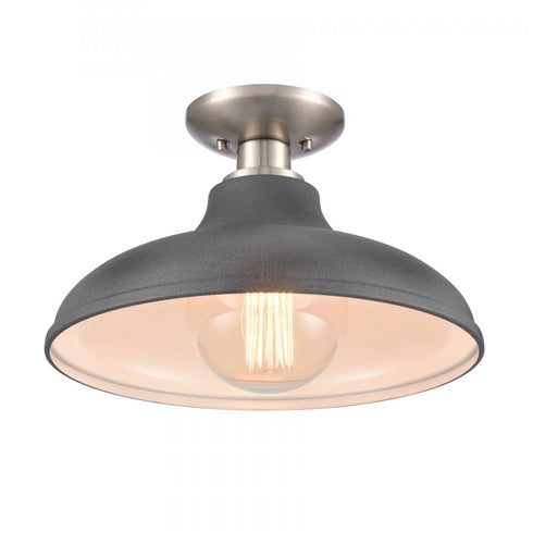 Elk Grenville 13 Inch Wide 1 Light Semi Flush Mount Brushed Nickel Model: 89254/1