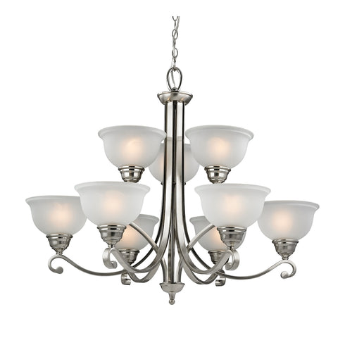 Elk Hamilton 9 Light CHANDELIER in Brushed Nickel Finish Model: 2309CH/20