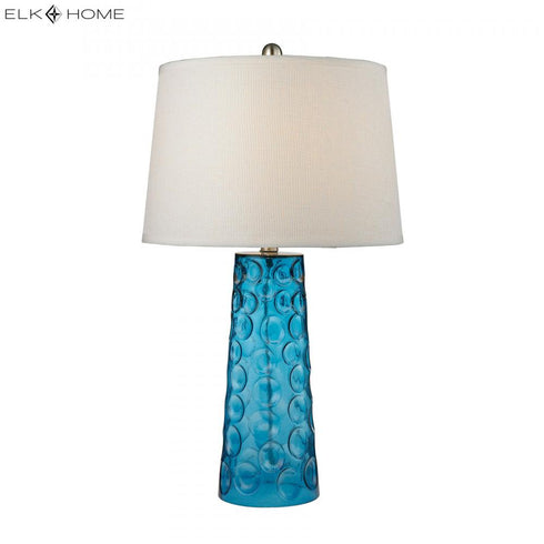 Elk Hammered Glass TABLE LAMP in Blue Finish Model: D2619