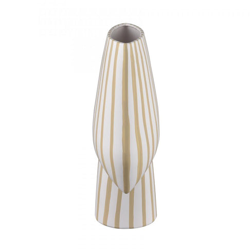 Elk Hawking Striped Vase Extra Large in White Finish Model: H0017-10638