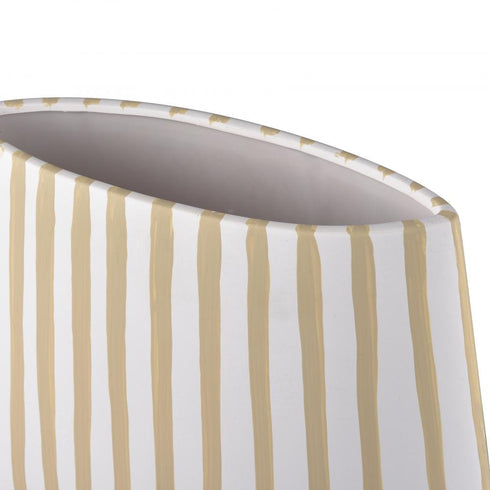 Elk Hawking Striped Vase Extra Large in White Finish Model: H0017-10638