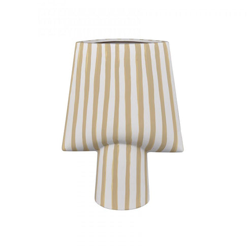 Elk Hawking Striped Vase Small in White Finish Model: H0017-10639