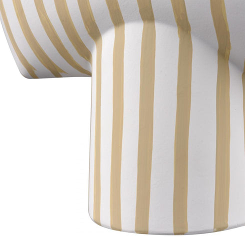Elk Hawking Striped Vase Small in White Finish Model: H0017-10639