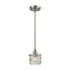 Elk Hiver 1 Light MINI PENDANT in Clear Brushed Nickel Brushed Nickel Finish Model: D3898