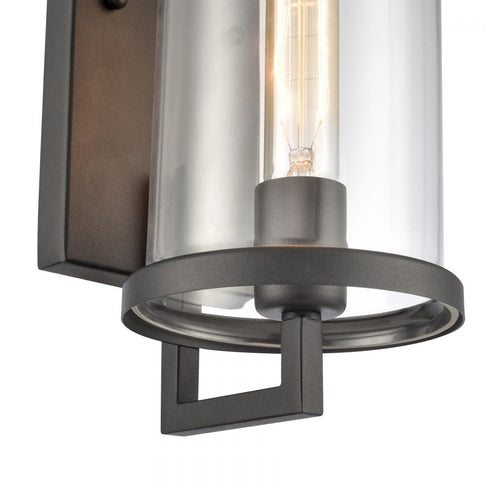 Elk Hopkins 15.75 Inch High 1 Light Outdoor Sconce Charcoal Black Model: 89490/1