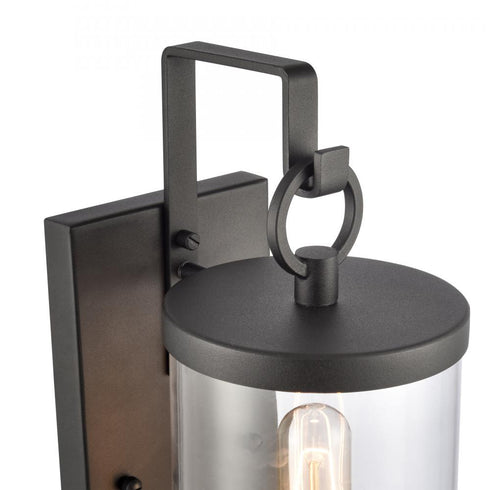 Elk Hopkins 15.75 Inch High 1 Light Outdoor Sconce Charcoal Black Model: 89490/1