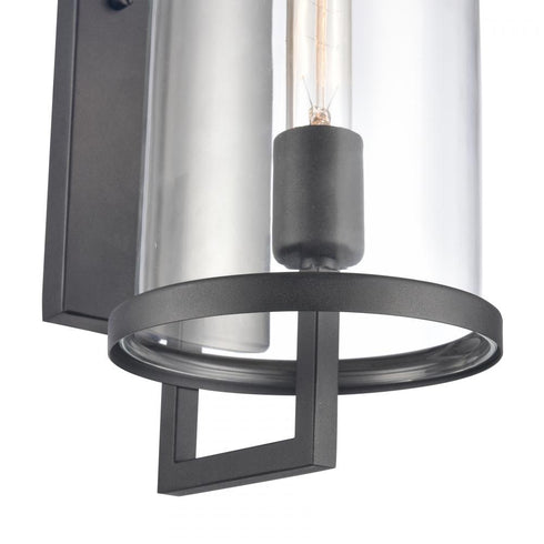 Elk Hopkins 18 Inch High 1 Light Outdoor Sconce Charcoal Black Model: 89491/1