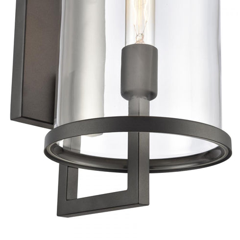 Elk Hopkins 20.25 Inch High 1 Light Outdoor Sconce Charcoal Black Model: 89492/1