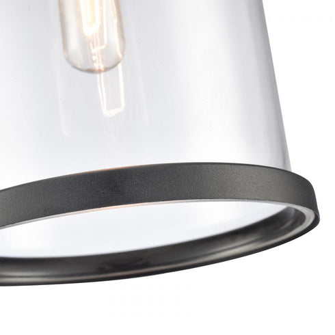 Elk Hopkins 7.25 Inch Wide 1 Light Outdoor Hanging Light Charcoal Black Model: 89495/1