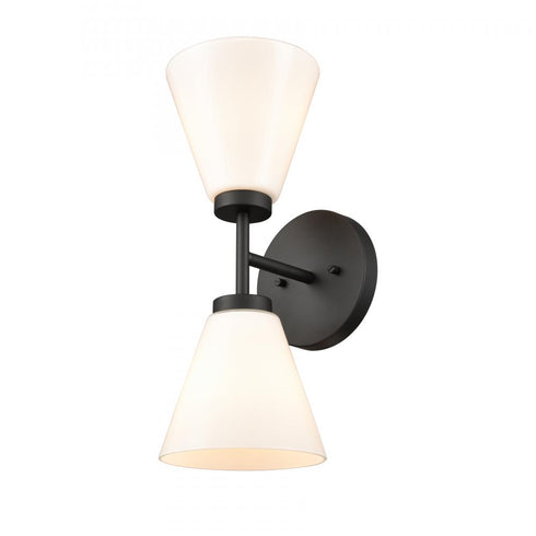 Elk Houghton 15 Inch High 2 Light Vanity Light in Matte Black Model: EC89262/2