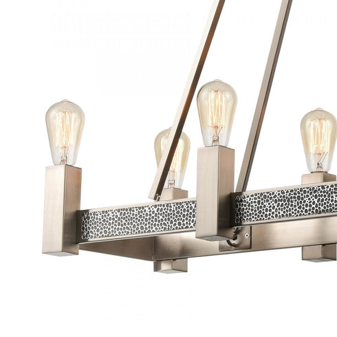 Elk Impression ISLAND LIGHT in Satin Nickel Hammered Satin Nickel Hammered Satin Nickel Finish Model: D4680