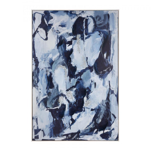 Elk in Blue Flush Abstract Framed Wall Art Model: S0056-10452