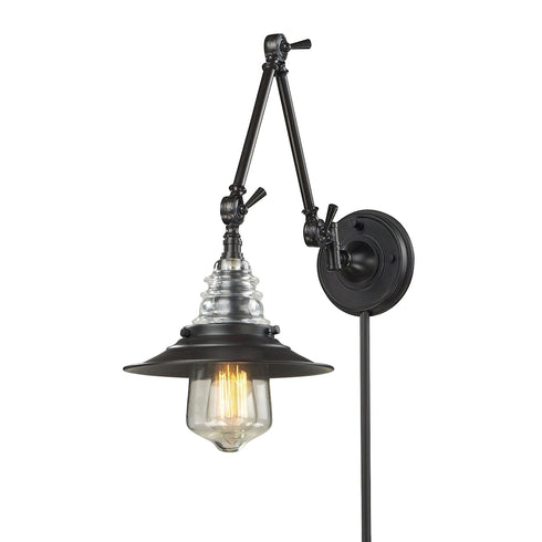 Elk Insulator Glass 1 Light SCONCE in Oiled Bronze Finish Model: 66816-1