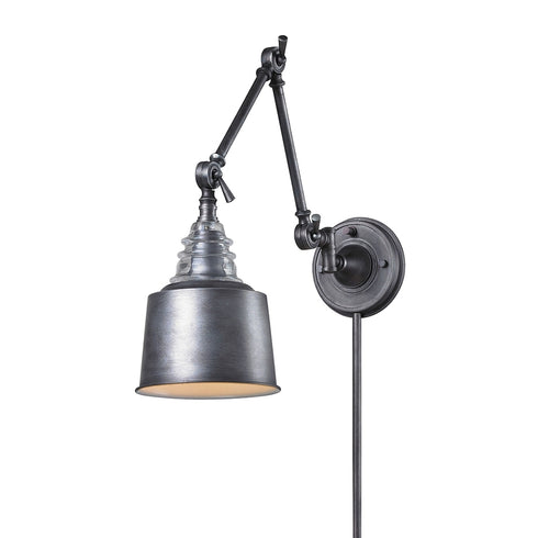 Elk Insulator Glass SCONCE in Weathered Zinc Finish Model: 66825-1