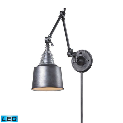 Elk Insulator Glass SCONCE in Weathered Zinc Finish Model: 66825-1-LED