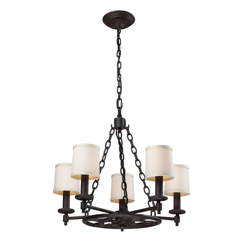 Elk Ironton 5 Light CHANDELIER in Vintage Rust Finish Model: 66198-5