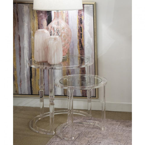 Elk Jacobs Nesting Table Set of 2 Round in Clear Model: H0015-9104/S2