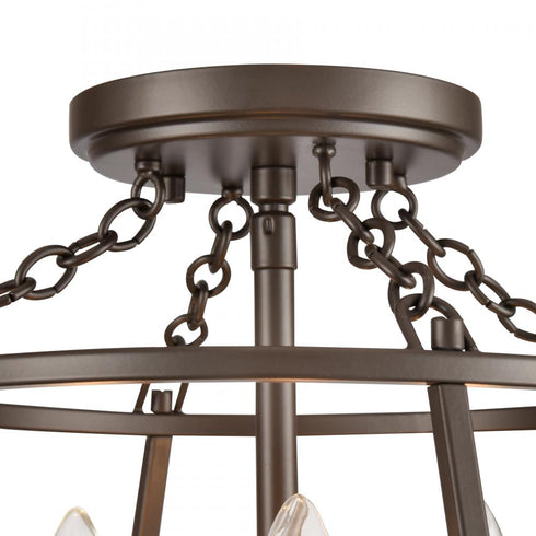 Elk Joanie 13 Inch Wide 3 Light Semi Flush Mount in Old Bronze Model: EC89693/3