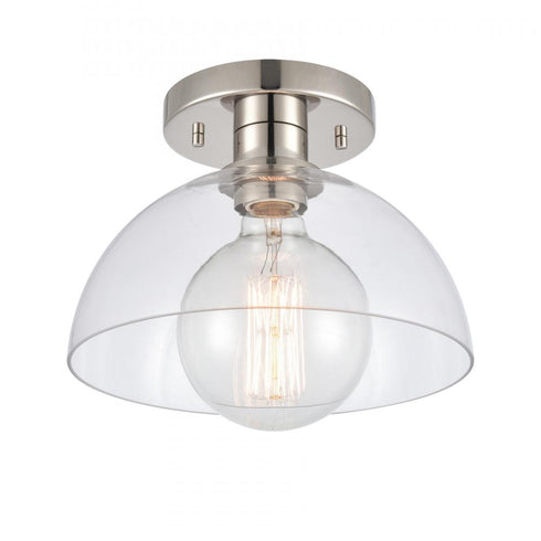 Elk Julian 10 Inch Wide 1 Light Semi Flush Mount Polished Nickel Model: 89924/1