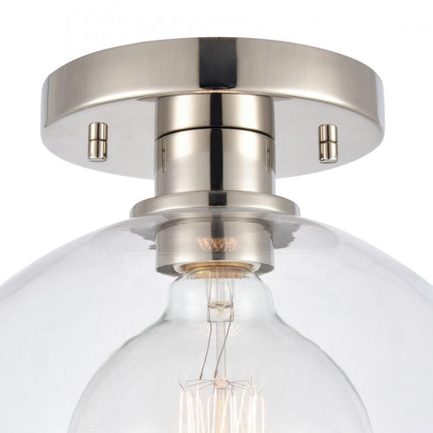 Elk Julian 10 Inch Wide 1 Light Semi Flush Mount Polished Nickel Model: 89924/1