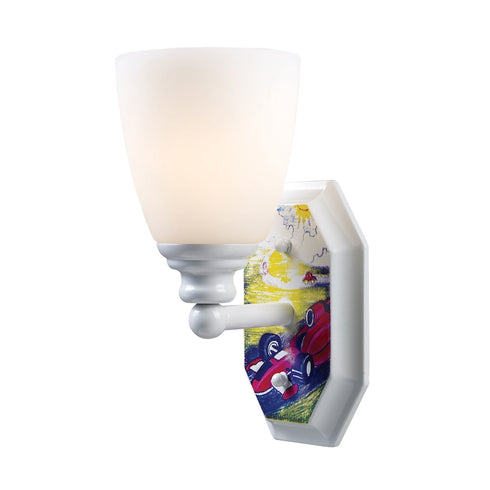 Elk Kidshine 1 Light SCONCE in White Finish Model: 60040-1