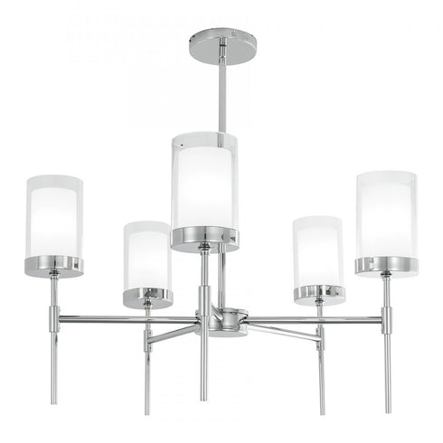 Elk Kimberly 27 Inch Wide 5 Light Chandelier in Polished Nickel Model: 8971-PN-CL