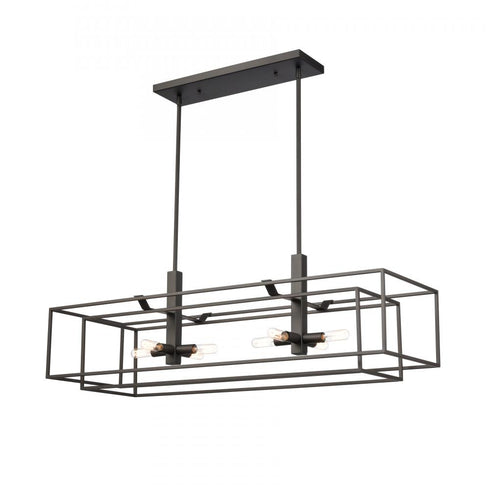 Elk Kinsley 38 Inch Wide 8 Light Linear Chandelier in Oil Rubbed Bronze Model: 66286/8