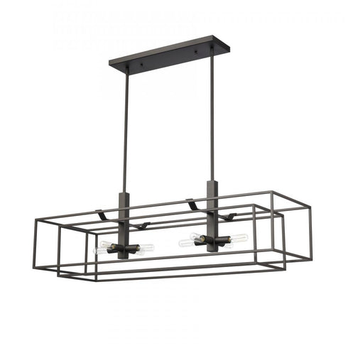 Elk Kinsley 38 Inch Wide 8 Light Linear Chandelier in Oil Rubbed Bronze Model: 66286/8