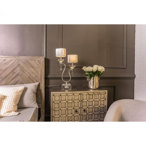 Elk Krystal 2 Light Table Lamp in Polished Nickel Finish Model: 96758