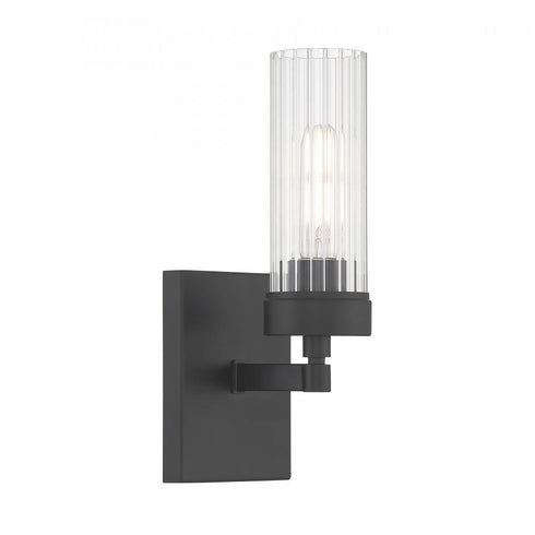 Elk Lida 12 Inch High 1 Light Sconce in Matte Black Model: 2611-MB-CL