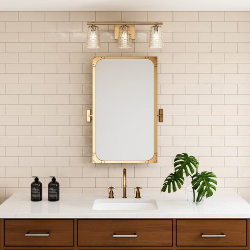 Elk Lightweave 22 Inch Wide 3 Light Vanity Light in Satin Brass Model: 82172/3
