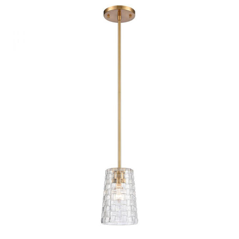 Elk Lightweave 5.5 Inch Wide 1 Light Mini Pendant in Satin Brass Model: 82175/1