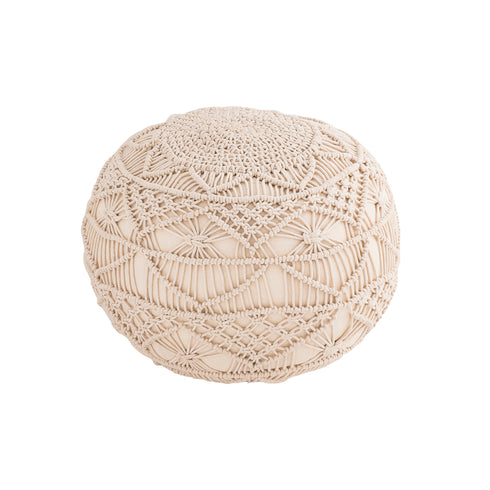 Elk Lilou PILLOW RUG TEXTILE POUF in Cream Finish Model: 920004