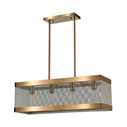 Elk Line in the Sand 4 Light CHANDELIER in Satin Brass Antique Silver Antique Silver Finish Model: D4334