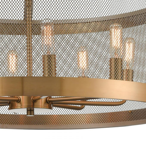 Elk Line in the Sand PENDANT in Satin Brass Finish Model: D4333