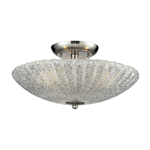 Elk Luminese SEMI FLUSH MOUNT in Satin Nickel Finish Model: 10271/3