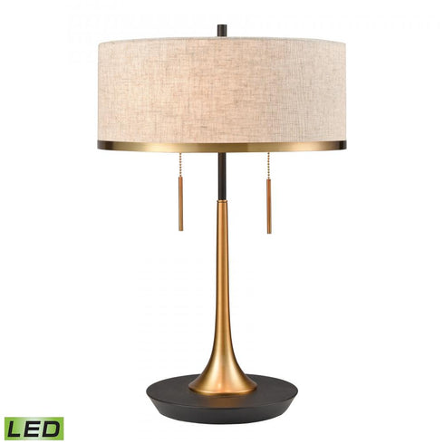 Elk Magnifica 22 Inch High 2 Light Table Lamp Black Includes LED Bulbs in Brass Finish Model: D4067-LED