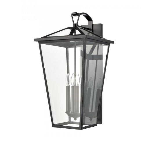 Elk Main Street 28 Inch High 4 Light Outdoor Sconce in Black Model: 45476/4