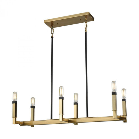 Elk Mandeville CHANDELIER in Oil Rubbed Bronze Satin Brass Satin Brass Finish Model: 67755/6