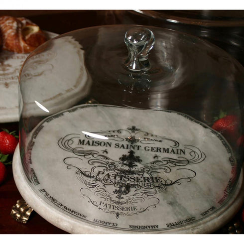 Elk Marble Patisserie Cloche in Black Writing Base Model: MP002-BASE