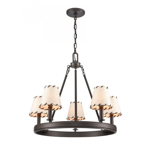Elk Marion 24.5 Inch Wide 5 Light Chandelier in Oil Rubbed Bronze Model: 90273/5