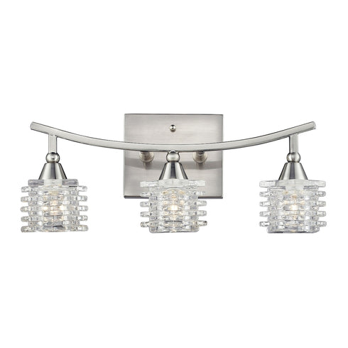 Elk Matrix VANITY LIGHT in Satin Nickel Finish Model: 17131/3