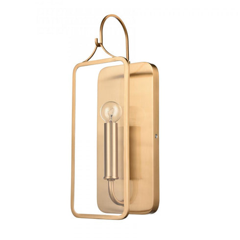 Elk Merge 15 Inch High 1 Light Sconce Satin Brass in Gold Finish Model: 63164/1