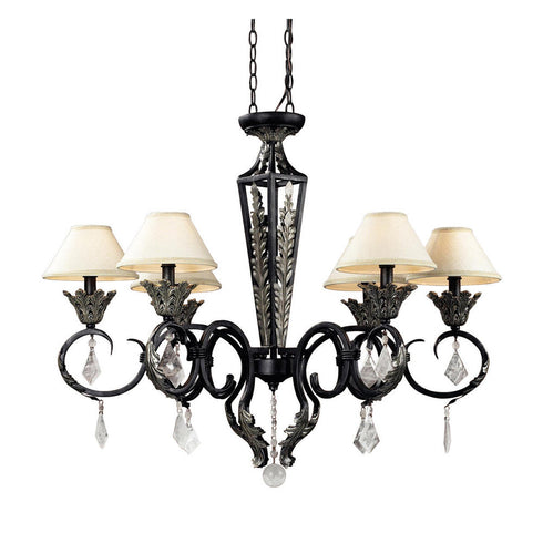 Elk Metamorphic 6 Light CHANDELIER in Slate Smoked Silver Smoked Silver Finish Model: 6959/3+3