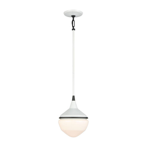 Elk Mid Century Schoolhouse MINI PENDANT in Enamel White Finish Model: 69294/1