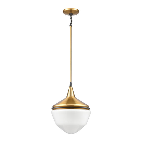 Elk Mid Century Schoolhouse MINI PENDANT in Satin Brass Finish Model: 69384/1