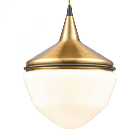 Elk Mid Century Schoolhouse MINI PENDANT in Satin Brass Finish Model: 69384/1