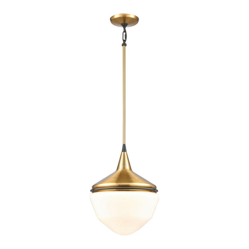 Elk Mid Century Schoolhouse MINI PENDANT in Satin Brass Finish Model: 69384/1