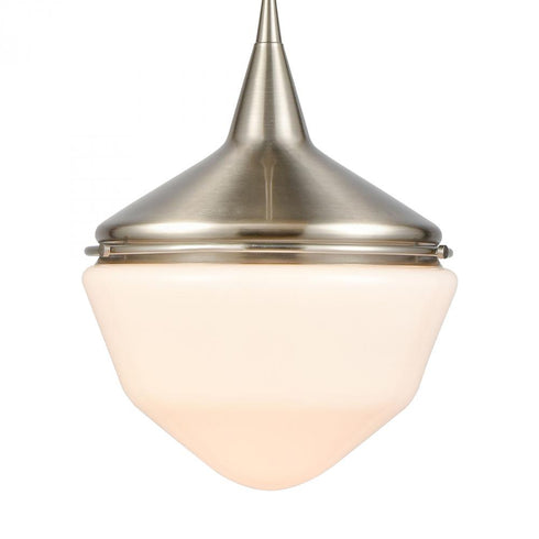 Elk Mid Century Schoolhouse MINI PENDANT in Satin Nickel Finish Model: 69285/1