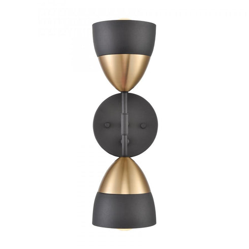 Elk Milla 14 Inch High 2 Light Sconce Charcoal Black Model: 52223/2